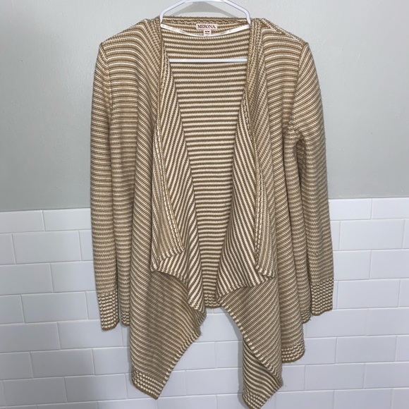 Merona White and Tan Striped Cardigan - Picture 1 of 3